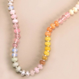 Natural Agate Glass Semi-Precious Bead Necklace Cream Yellow Blush