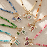 Ellison+Young Sunset Dragon Mahjong Beaded Charm Necklace