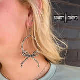 Betty Bow Western Cowgirl Beaded Hoop Dangle Earrings