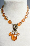 Carolina Iridescent Glass Bead Charm Necklace | Turquoise | Dylan Designs