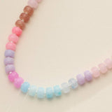 Colorful Beaded Necklace Trendy Statement Jewelry Light Blue