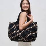 Sky's The Limit Large Woven Neoprene Tote | Black & Nude