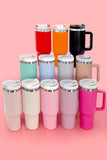 Tumbler Stainless Steel 40oz Solid Pink with Handle