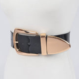 Vegan Patent Leather Wide Belt – Nude (Plus Size)
