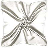 Silky Satin Square Scarf - White