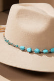 Turquoise Stone Nugget Hat Band with Suede Straps