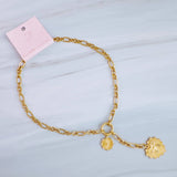 Love Heart Drop Necklace - 18K Gold Plated Steel Tarnish And Water Resistant