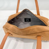 Sally Vegan Suede Barrel Shoulder Bag Camel