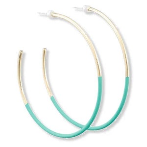 Mint Gold Skinny Hoop Earrings