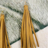 Life is Better in Cowboy Boots Western Light Brown Fringe Earrings