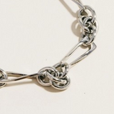 Mixed Rectangle Chain Link Bracelet Silver