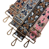 Pink Boho Parisian Tapestry Adjustable Crossbody Bag Purse Guitar Strap