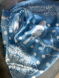 Blue Rare Bird Original Silk Rayon Wild Rag