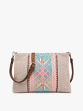 Felicity Aztec Embroidered Crossbody Bag | Taupe & Mint
