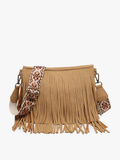 Sadie Suede Fringe Crossbody Bag with Guitar Strap | Boho Western Purse