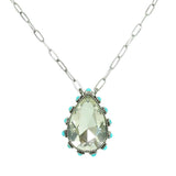 Western Teardrop Turquoise Gemstone Necklace | Crystal