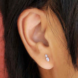 Sterling Silver Pineapple Stud Earrings | 7x3mm | Nina Designs