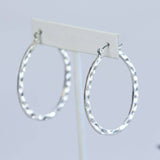 Dee Dee Hammered Hoop Earrings Silver tone