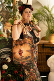 Courage Dear Heart Linen Tote Bag | Boho Sacred Heart Market Bag