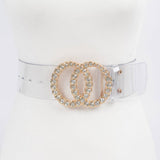Transparent PVC Waist Belt – Clear Gold Stone Buckle