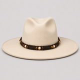 Brown Beaded Macramé Western Hat Band, Tie-On