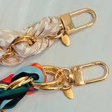 Braided Scarf Chain Wristlet Phone Strap Bag Charm Gold Links