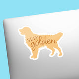 Stay Golden Cute Golden Retriever Dog Vinyl Sticker