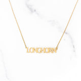 Texas Longhorn Game Day Nameplate Layering Necklace