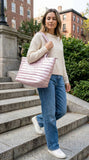 Puffer Quilted Tote Bag – Ice Pink