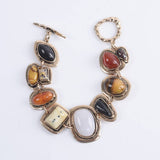 Irregular Stone & Metal Sculptural Bracelet | Boho Layering Bracelet