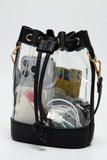 Clear Crossbody Stadium Bucket Bag Black