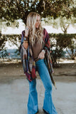 Plaid Pocket Ruana Wrap — Fuchsia