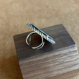 Blue Bonnet Heart Concho Ring | Cuff Style | Silver