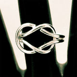 Double Love Knot Artisan Silver Symbol Ring