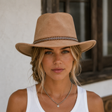 Brown Rhinestone & Stud Western Hat Band, Adjustable
