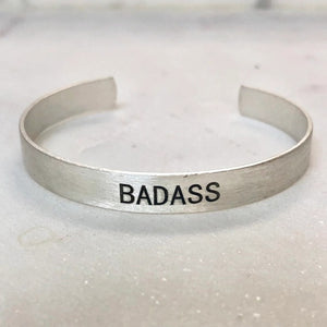 Choose Your Word Cuff Silver BadAss Bracelet