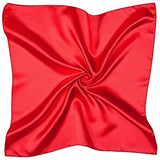 Silky Satin Square Scarf - Red