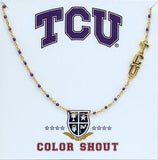 TCU Horned Frogs Enamel Bead Necklace – 18K Gold Plated