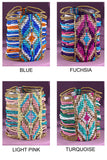 Southwestern Seed Bead Stretch Bracelet | Fuchsia