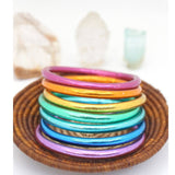 Thai Buddhist Temple Mantra Bangle – Ruby Pink | Small