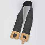 Gold Buckle Stretch Belt - Black