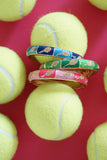 Elena Green Tennis Racket Enamel Hinged Bangle