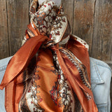 Burnt Orange & Tan Western Wild Rag Scarf