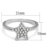 Rhodium Crystal Ring | Brass Band with Clear Top Grade Crystal