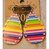 Western Southwestern Serape Crystal Dangle Earrings