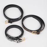 3-Piece Animal Print Belt Set – Black, Zebra & Leopard