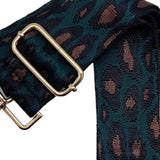 Teal Jaguar Print Adjustable Crossbody Bag Purse Guitar Strap