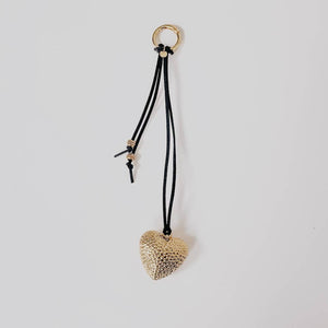 With Love Heart Bag Charms Gold