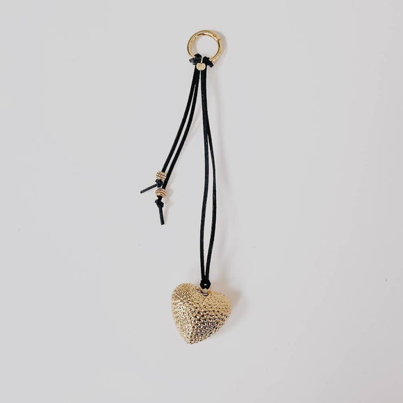 With Love Heart Bag Charms Gold