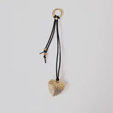 With Love Heart Bag Charms Gold